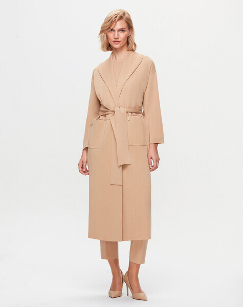 T25K-9015 İki Cepli Yaka Detaylı Hırka DIDO-BEİGE - 2