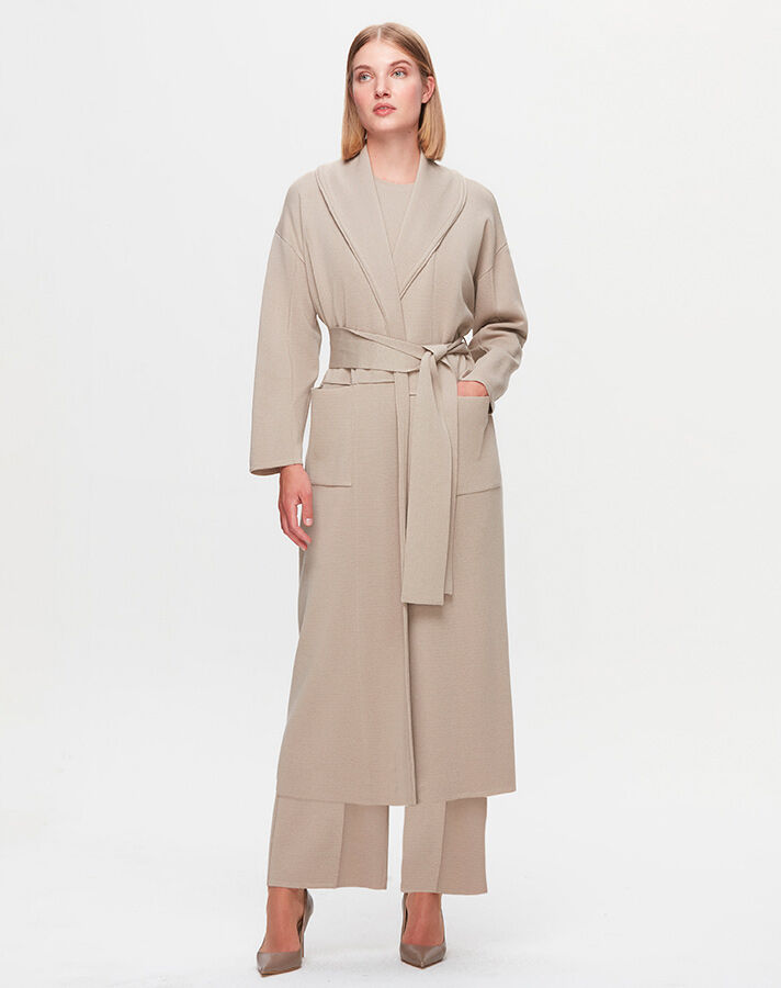 T25K-9015 Two Pocket Collar Detailed Cardigan - 2