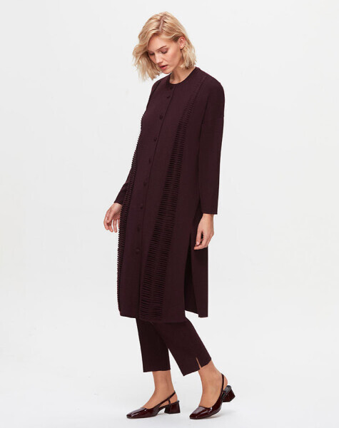 T25K-9016 Bekletme Detaylı Hırka TROTA-OUBERGİNE - 2