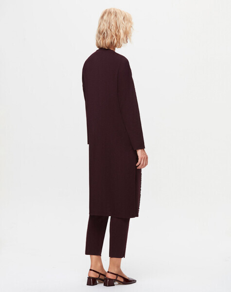 T25K-9016 Bekletme Detaylı Hırka TROTA-OUBERGİNE - 3