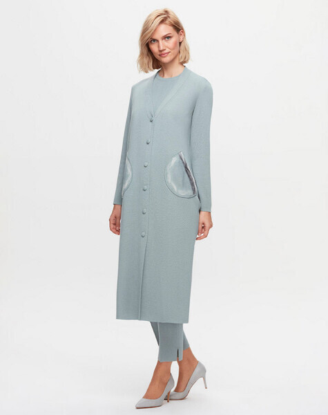 T25K-9019 Cepleri Keçe Detaylı Hırka MANİA-RESEDA - 1