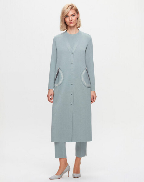 T25K-9019 Cepleri Keçe Detaylı Hırka MANİA-RESEDA - 2