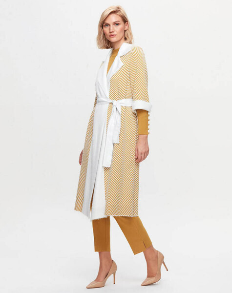 T25K-9020 Zigzag Desenli Yumoş Hırka DOTE-MUSTARD - 1