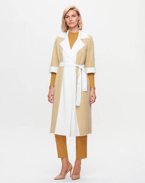 T25K-9020 Zigzag Desenli Yumoş Hırka DOTE-MUSTARD - 2