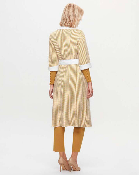 T25K-9020 Zigzag Desenli Yumoş Hırka DOTE-MUSTARD - 3