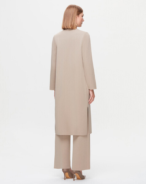 T25K-9021 Önü Keçe Baskılı Hırka 8YR71-STONE - 3