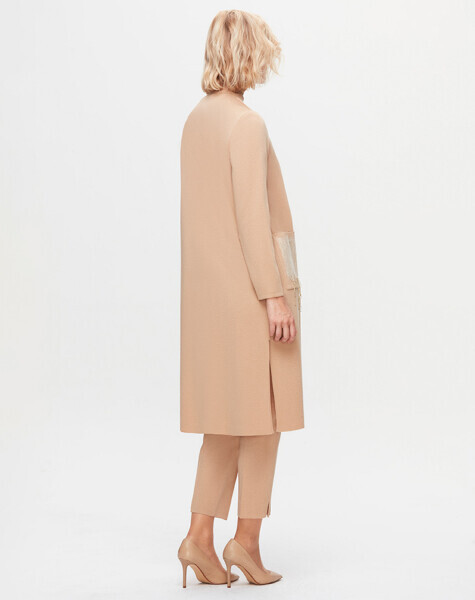 T25K-9021 Önü Keçe Baskılı Hırka DIDO-BEİGE - MISS DALIDA (1)