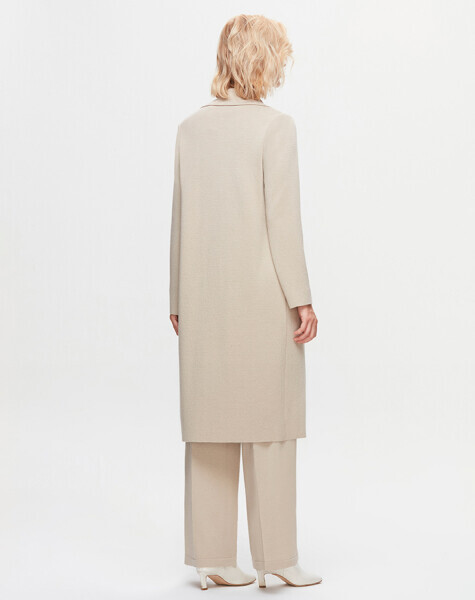 T25K-9024 Krvaze Kesim Triko Hırka BEİGE - 3