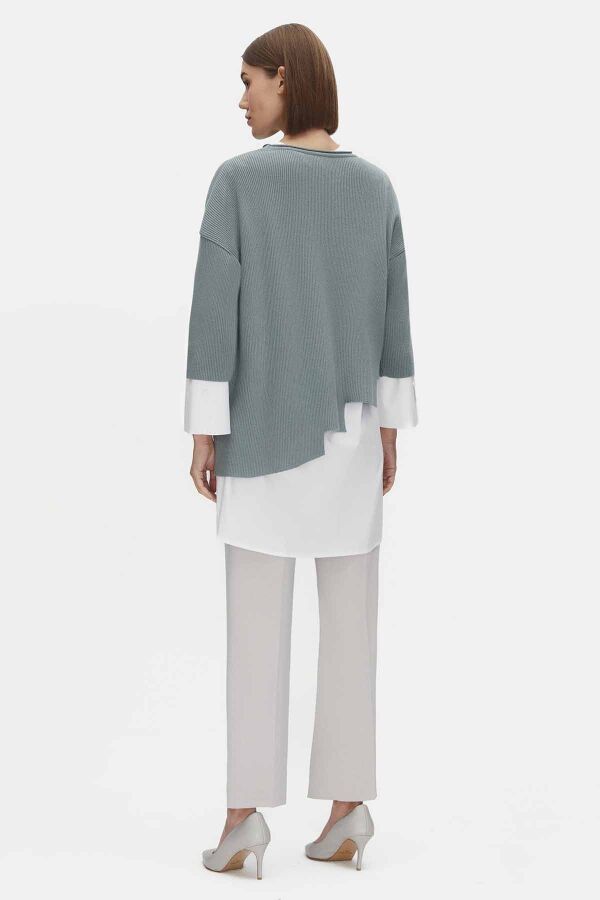 Asimetrik Kesim Triko Tunikli Çağla Takım - 3