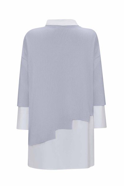 T25PF-0001 Asimetrik Kesim Triko Tunikli Takım GREY - MISS DALIDA (1)