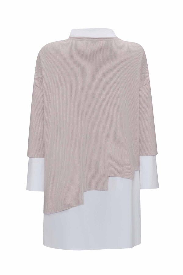 T25PF-0001 Asimetrik Kesim Triko Tunikli Takım STONE - 2