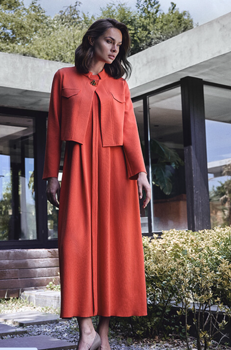 Triko Elbise Ceket Kırmızı Takım - 1