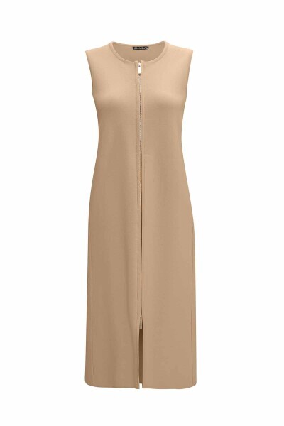 Zippered Long Knit Vest - MISS DALIDA