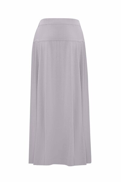 T25PF-2000 Düz Renk Triko Kloş Etek 1398-LIGHT GREY - 2