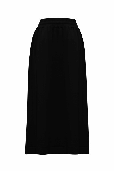 T25PF-2001 Beli Lastikli Rahat Kesim Etek BLACK - MISS DALIDA (1)