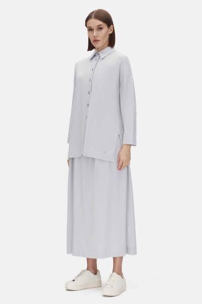 Beli Lastikli Rahat Kesim Gri Etek - 2