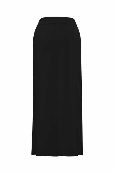 T25PF-2006 Düz Renk A Kesim Triko Etek BLACK - 2