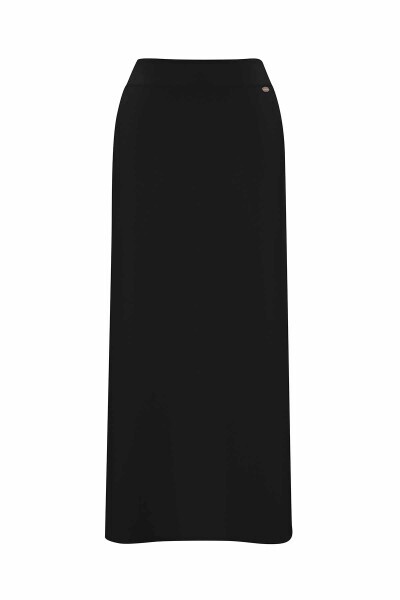 T25PF-2006 Düz Renk A Kesim Triko Etek BLACK 