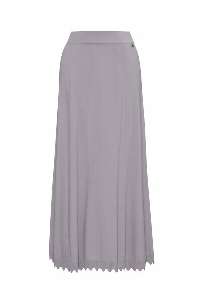 Etek Ucu Dilimli Triko Gri Etek - MISS DALIDA (1)
