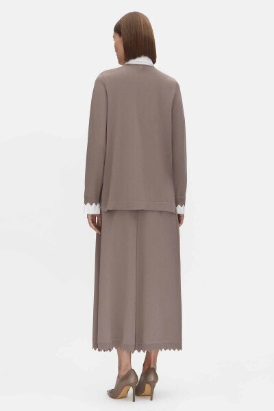 Etek Ucu Dilimli Triko Vizon Etek - MISS DALIDA (1)