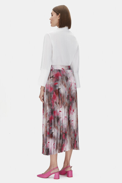 T25PF-2012 Desenli Plise Etek FUCHSIA - 3