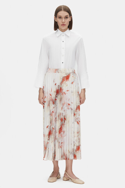Patterned Pleated Skirt - MISS DALIDA