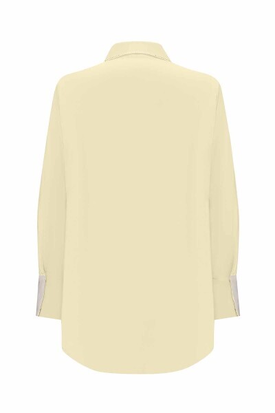 T25PF-3000 Parlak Taş Detaylı Poplin Gömlek YELLOW - 2