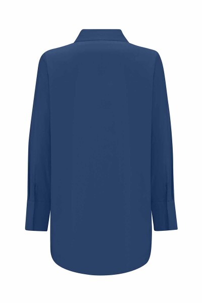 Düz Renk Poplin Lacivert Gömlek - MISS DALIDA (1)