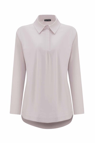 Düz Renk Poplin Pudra Gömlek 