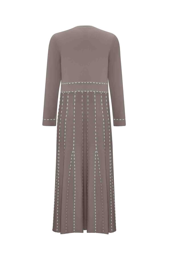 T25PF-4001 Örgü Teknikli Triko Elbise 1047-MİNK - 2