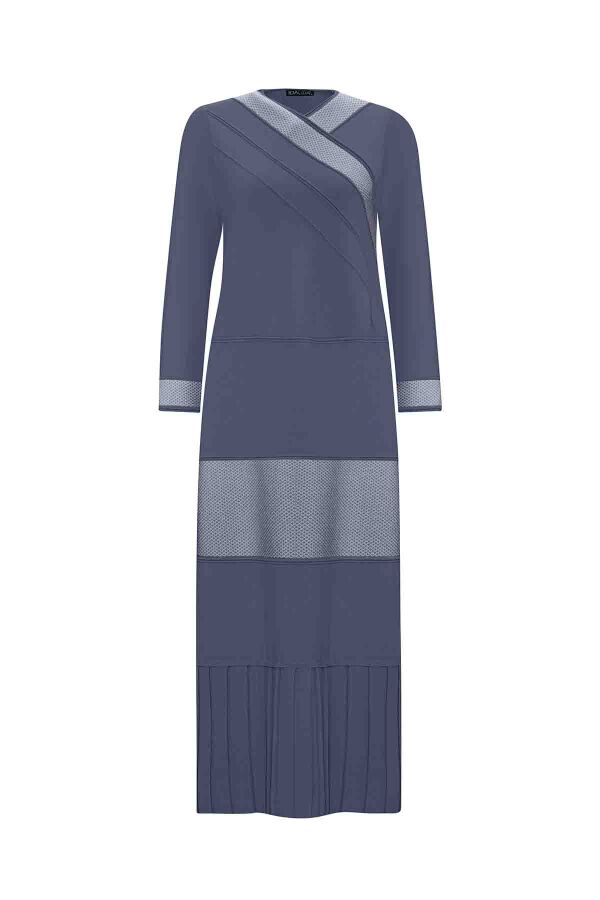 T25PF-4002 V Yaka Triko Elbise 1270-BULLET - 1