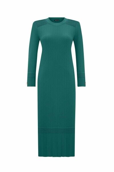 T25PF-4004 Fitilli Triko Elbise 1056-GREEN - 1