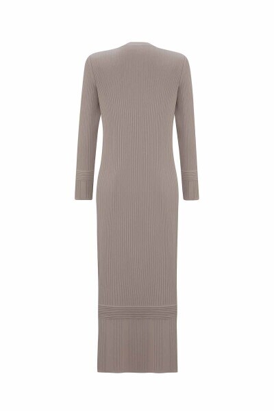 Fitilli Triko Vizon Elbise - 2