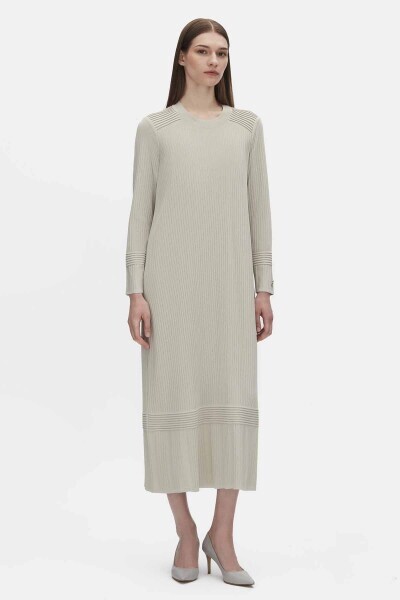 T25PF-4004 Fitilli Triko Elbise 1499-SMOKE - 1