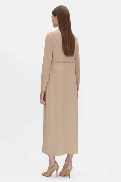 Round Neck Ribbed Detail Dress - 2