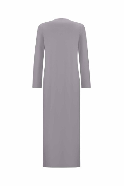 T25PF-4007 Düz Renk Triko Elbise 1381-DARK GREY - 2