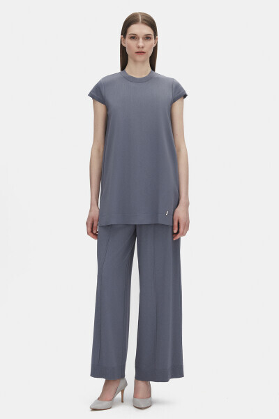 Kolsuz Basic Triko Mavi Tunik - 18