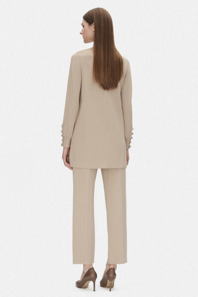 T25PF-6001 Uzun Kollu Triko Tunik 1052-BEİGE - MISS DALIDA (1)