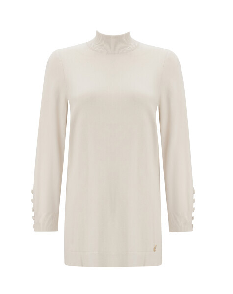 Uzun Kollu Triko Taş Rengi Tunik 