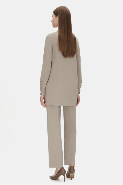 Uzun Kollu Triko Koyu Gri Tunik - 20