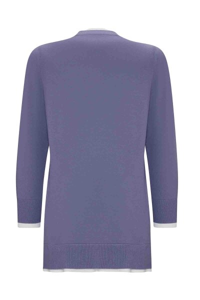 T25PF-6002 Yakası Yırtmaçlı Triko Tunik LİLAC - 2