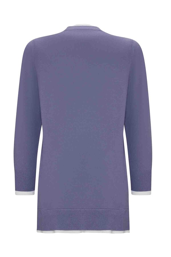 T25PF-6002 Yakası Yırtmaçlı Triko Tunik LİLAC - 2