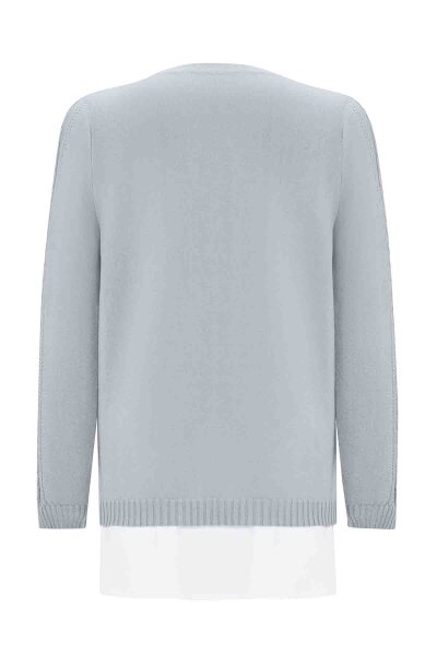 T25PF-6003 Saç Örgü Detaylı Triko Tunik GREY - 2