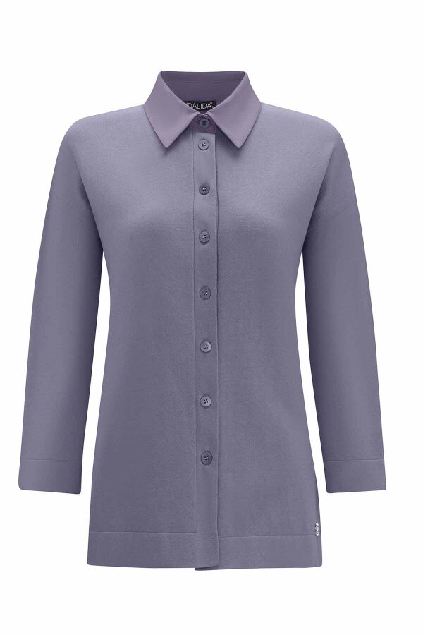 T25PF-6004 Gömlek Yaka Triko Tunik BULLET - 1