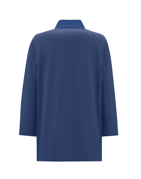 T25PF-6004 Gömlek Yaka Triko Tunik İNDİGO - 2