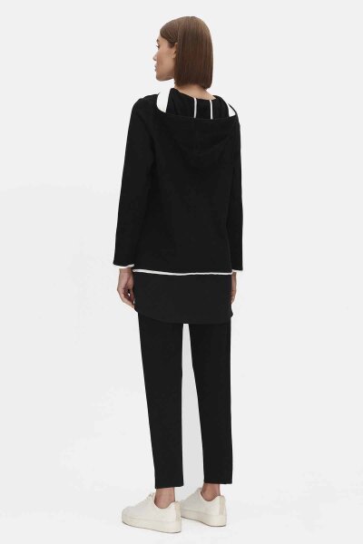 T25PF-6005 Kapüşonlu Triko Tunik BLACK - 2