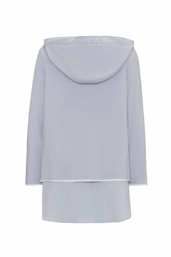 T25PF-6005 Kapüşonlu Triko Tunik GREY - 2