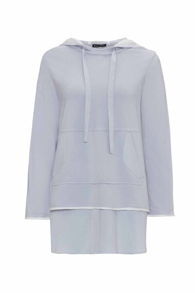 T25PF-6005 Kapüşonlu Triko Tunik GREY 
