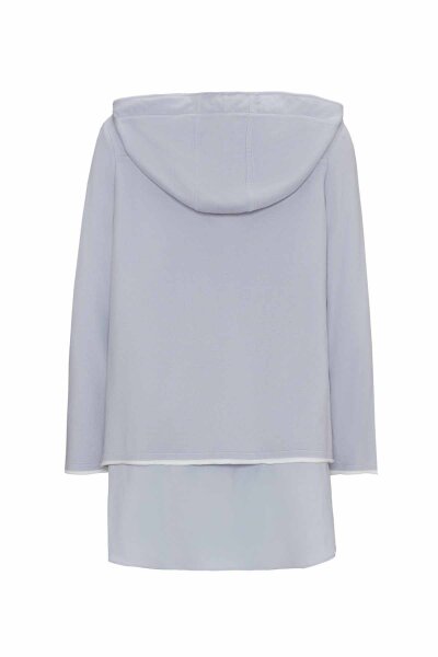 Kapüşonlu Triko Gri Tunik - 2