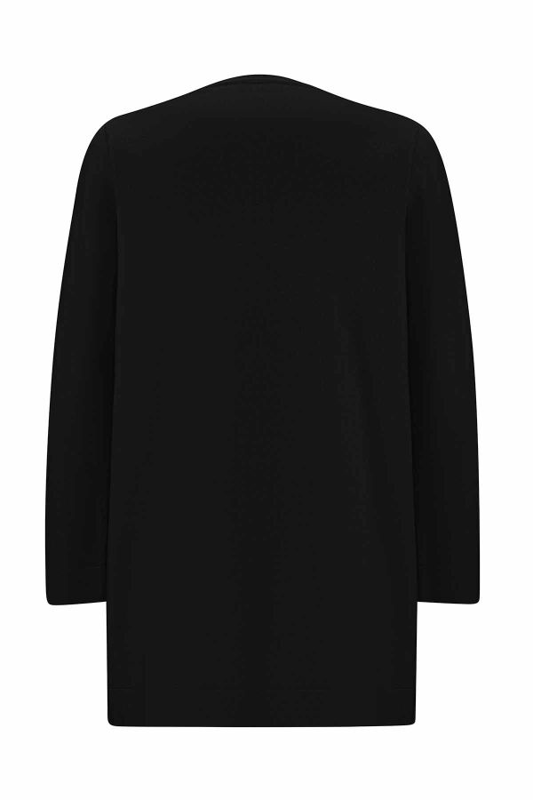 T25PF-6007 Yakası Düğmeli Triko Tunik BLACK - 2